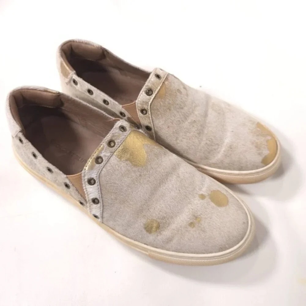 CHOCOLAT BLU LEATHER UPPER & LINING Noella Calf Hair Slip On Shoes Size 38 Women